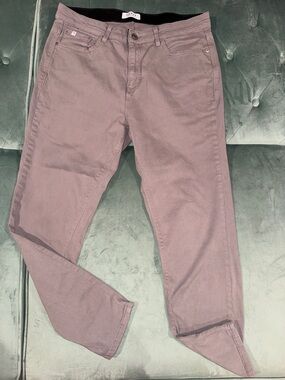 Women's Slim Straight Trousers in Dusty Mauve